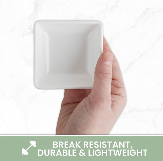 12-Pack Mini Sauce Dishes 2.7" ā White, Durable Melamine